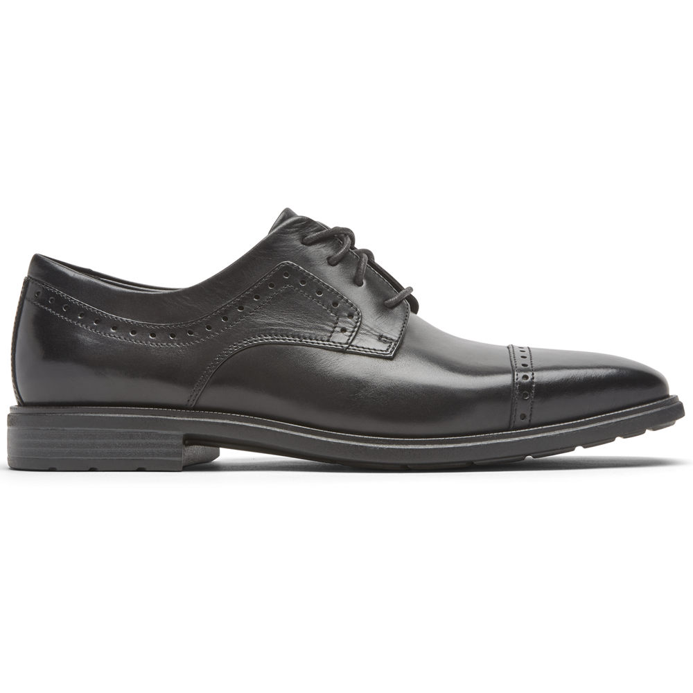 Rockport Singapore Mens Oxfords - Farrow Cap Toe Black - EM2153068